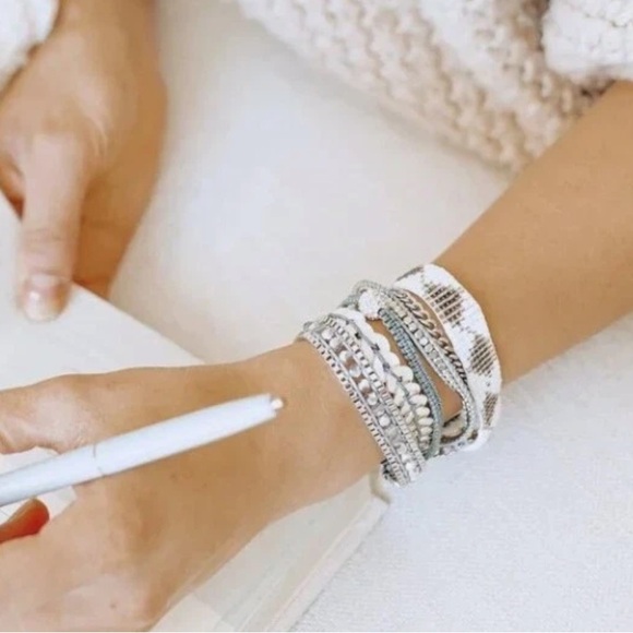 Victoria Emerson Silver and Gray Multi-Layer Bracelet - Picture 3 of 7